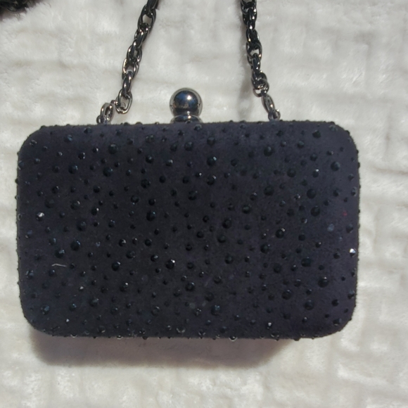 EUC WHBM black rhinestone evening bag - Picture 2 of 5